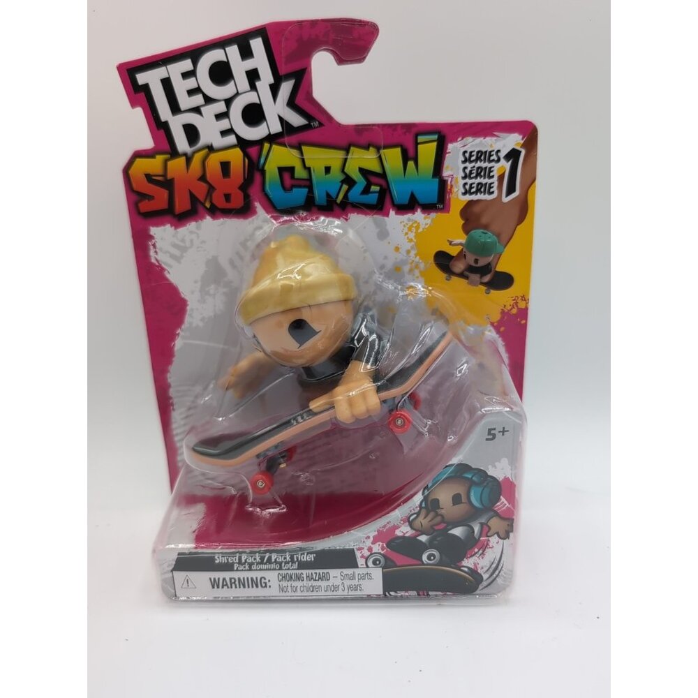 2024 [Spin Master] Tech Deck SK8 Crew - Series 1 Shred Pack - Yellow Beanie